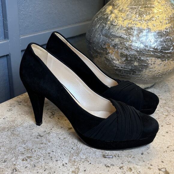 G Gibellieri Womens Black Suede Leather Platform Pump Heel Size 39 US 8.5 - Picture 1 of 5